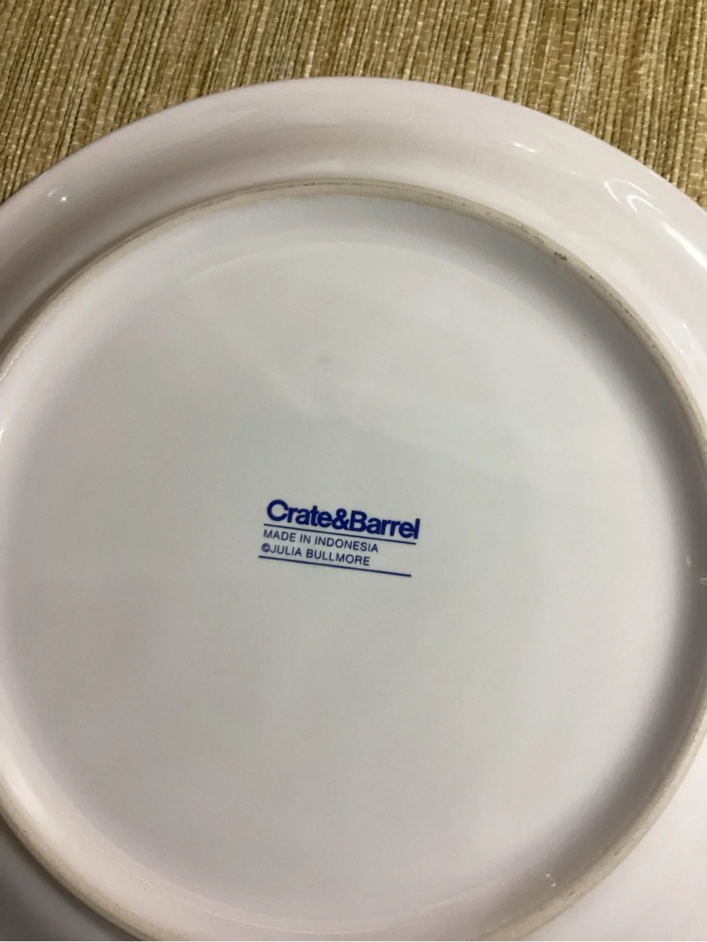 Vintage Crate & Barrel Christmas Ornament & Mitten Luncheon 8.25” Plates -